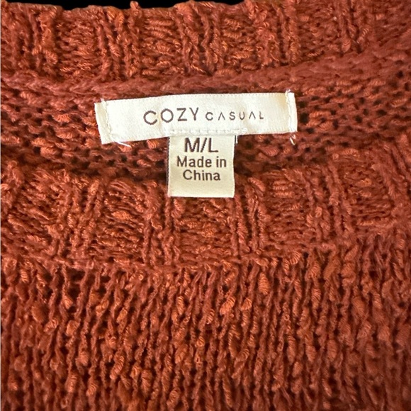 Cozy Casual Women's Rust Knit Sweater - Picture 4 of 5